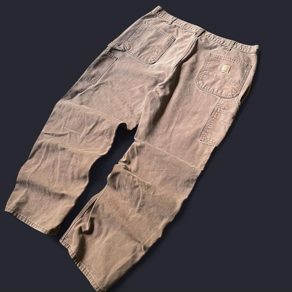 Vintage Carhartt dungaree carpenter jeans baggy 38x32 brown